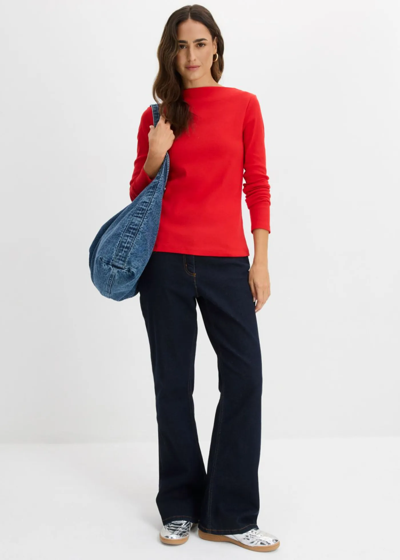 bonprix bonprix Básicos|Camisetas>Camiseta ajustada de canalé fresa