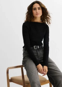 Mujer bonprix bonprix Camiseta ajustada de canalé