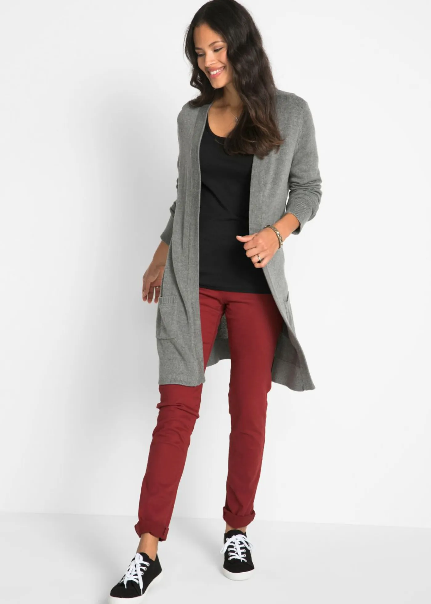 bonprix bonprix Básicos|Camisetas>Camiseta ajustada de manga larga Negro