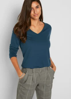 Mujer bonprix bonprix Camiseta ajustada de manga larga (2 unidades)