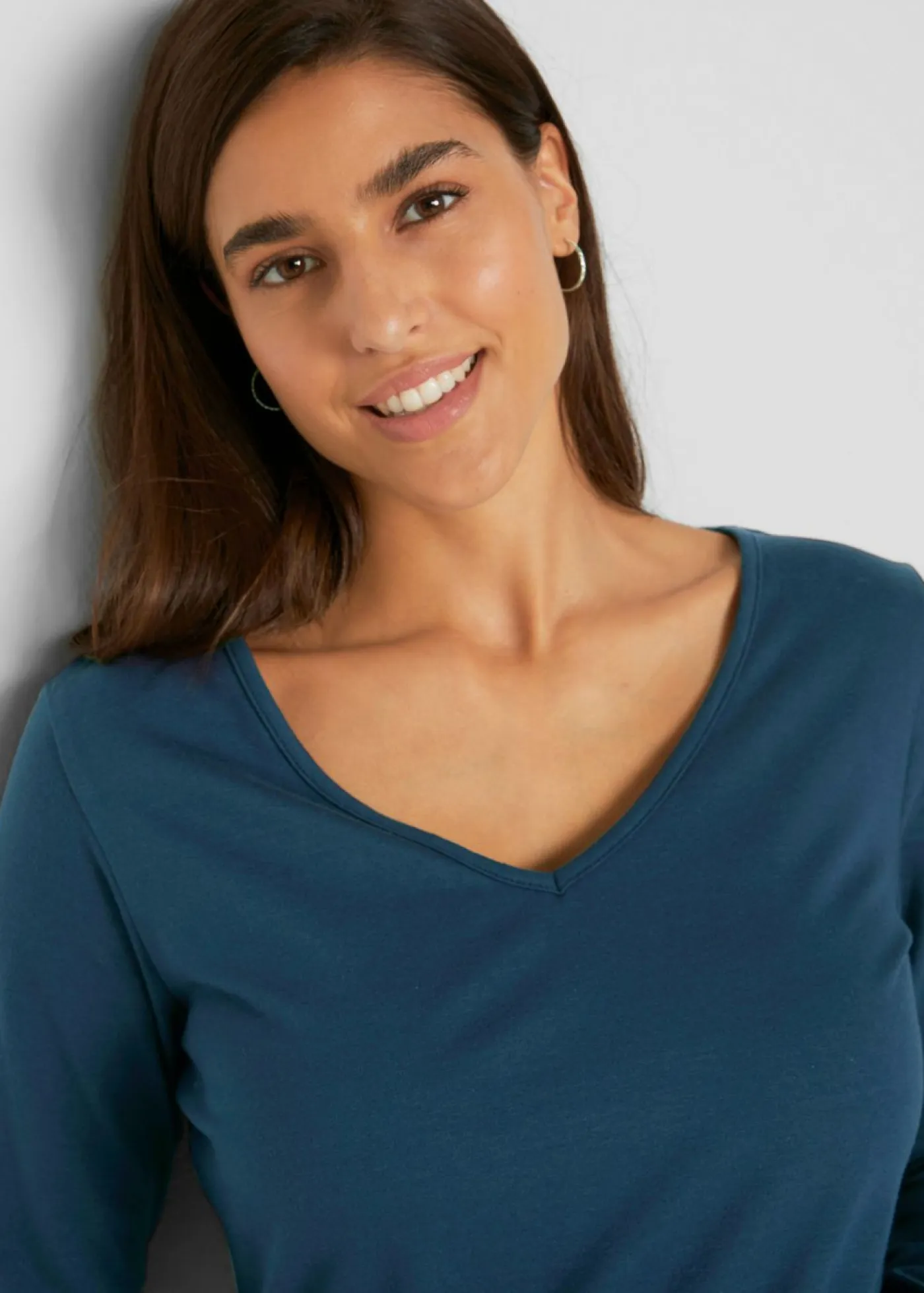 Mujer bonprix bonprix Camiseta ajustada de manga larga (2 unidades)