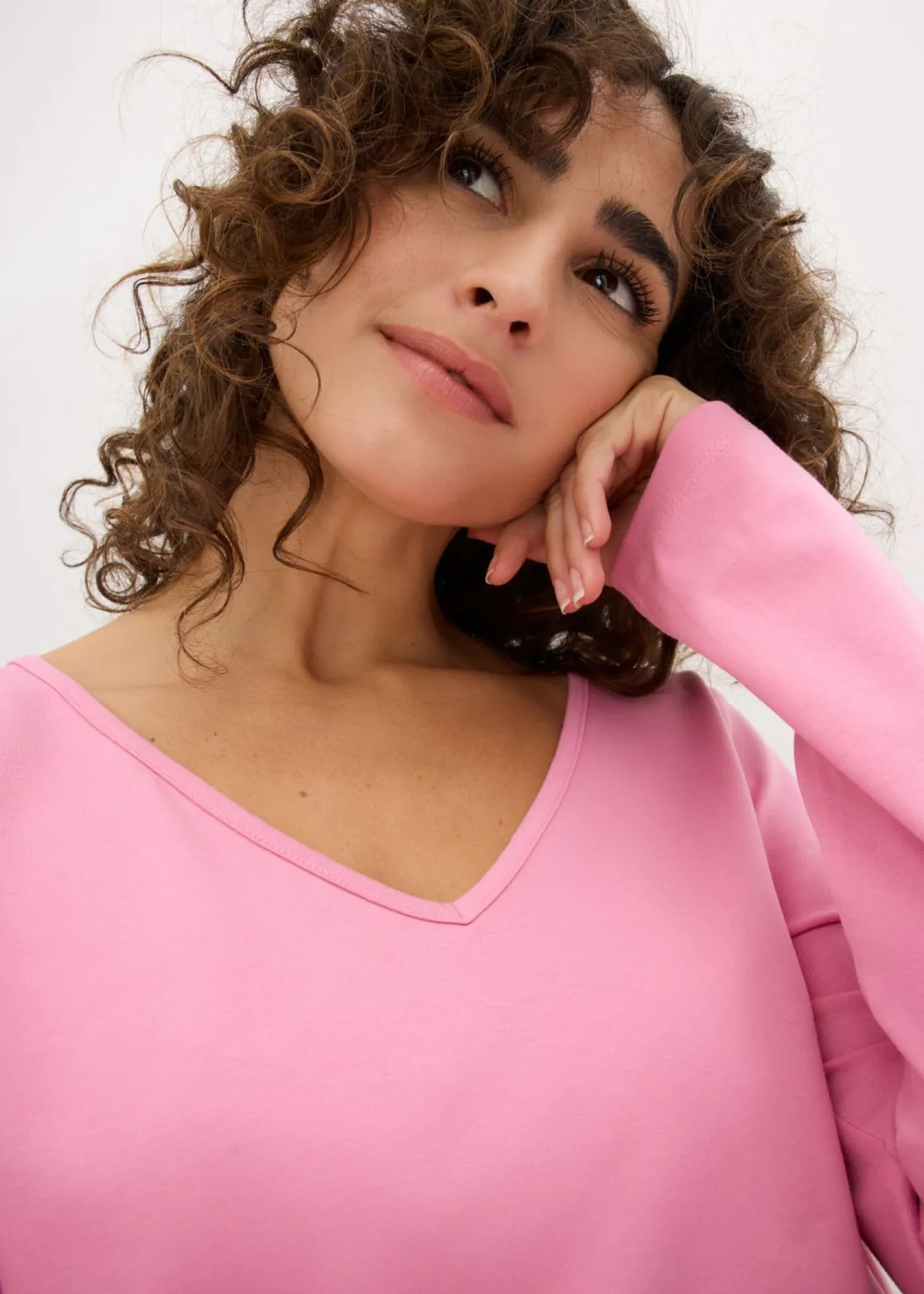 bonprix bonprix Básicos|Camisetas>Camiseta ajustada de manga larga (2 unidades) Rosa orquídea+negro