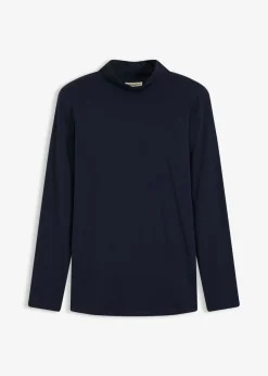 bonprix bonprix Básicos|Camisetas>Camiseta ajustada de manga larga azul tinta