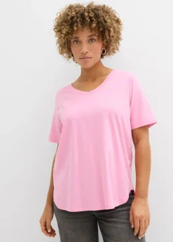 bonprix bonprix Camisetas|Novedades>Camiseta ancha de algodón orgánico Rosa