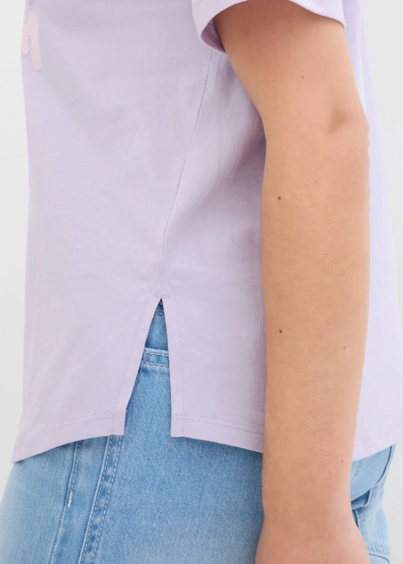 bonprix bonprix Camisetas>Camiseta boxy oversize de algodón orgánico Lila pastel estampado