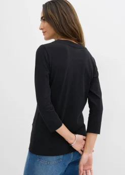 Mujer bonprix bonprix Camiseta con algodón orgánico puro con mangas 3/4