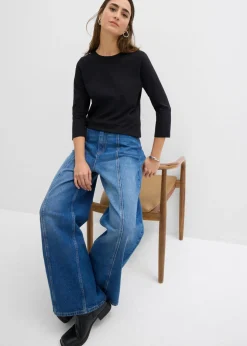 Mujer bonprix bonprix Camiseta con algodón orgánico puro con mangas 3/4