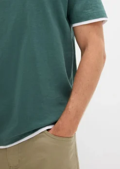 Hombre bonprix bonprix Camiseta con aspecto 2 en 1 de hilo slub
