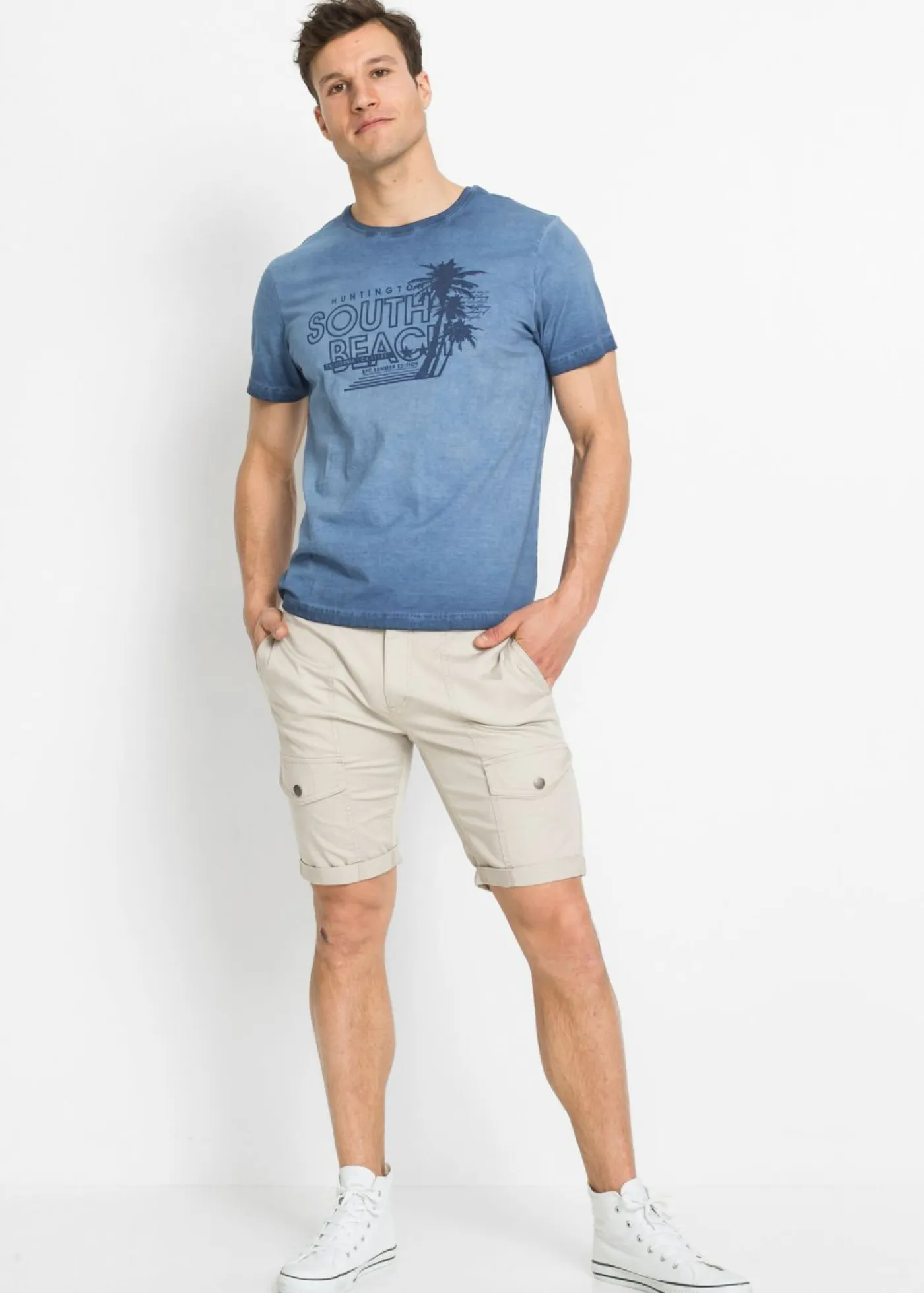 Hombre bonprix bonprix Camiseta con aspecto lavado y de algodón orgánico puro