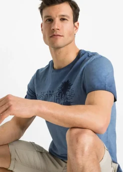 Hombre bonprix bonprix Camiseta con aspecto lavado y de algodón orgánico puro