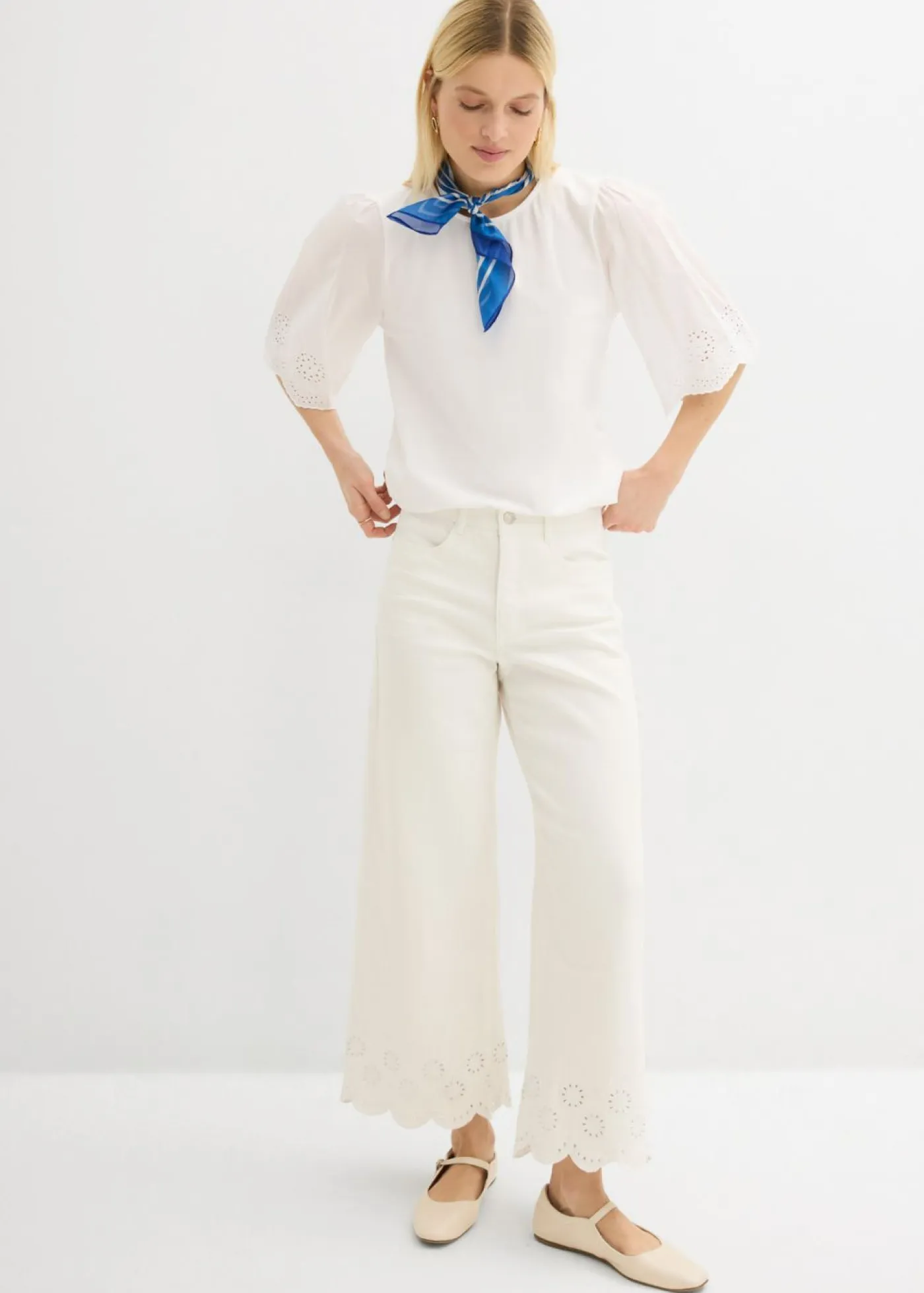 Mujer bonprix bonprix Camiseta con bordado calado