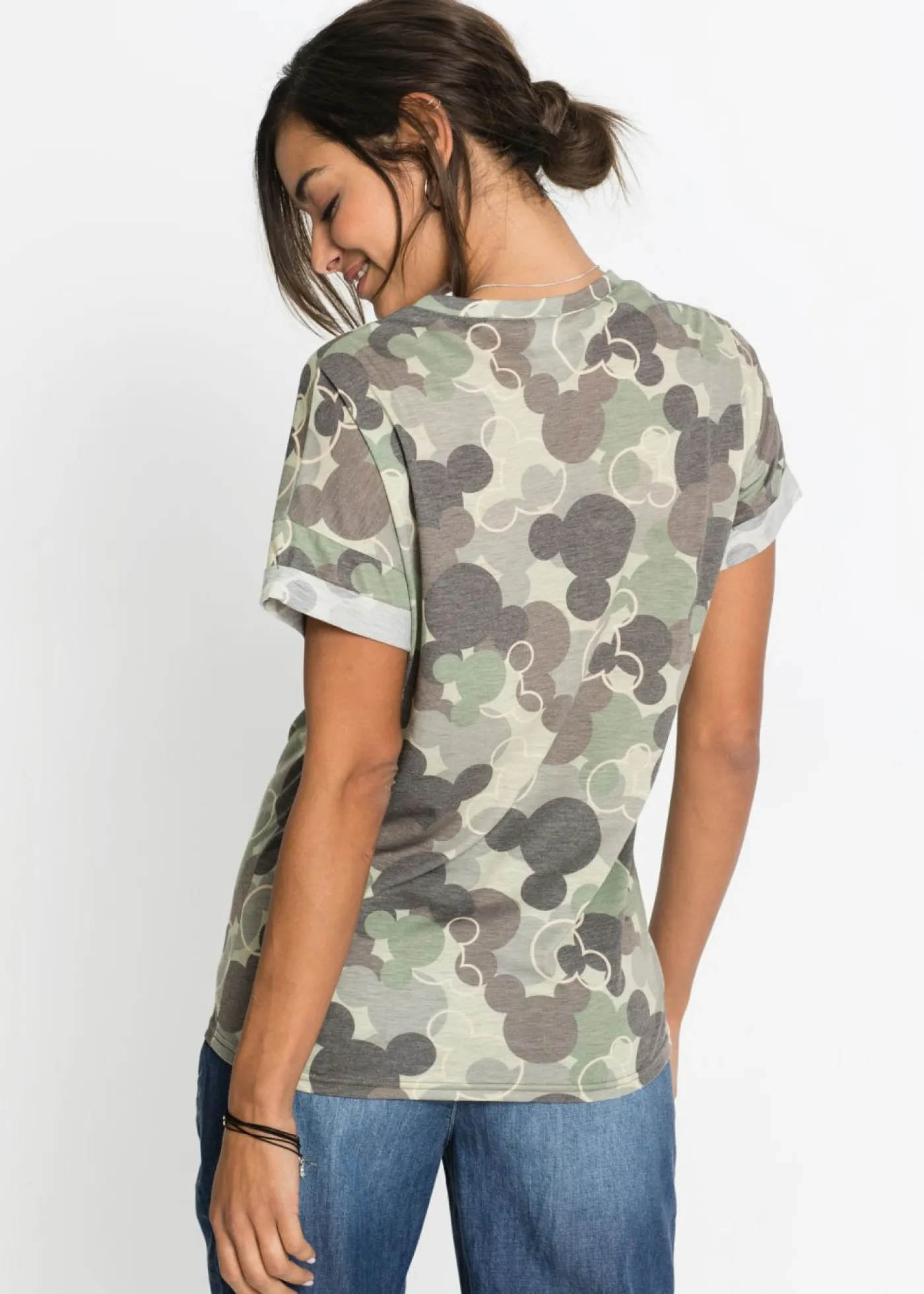 Mujer bonprix Disney Camiseta con bordado de Mickey Mouse