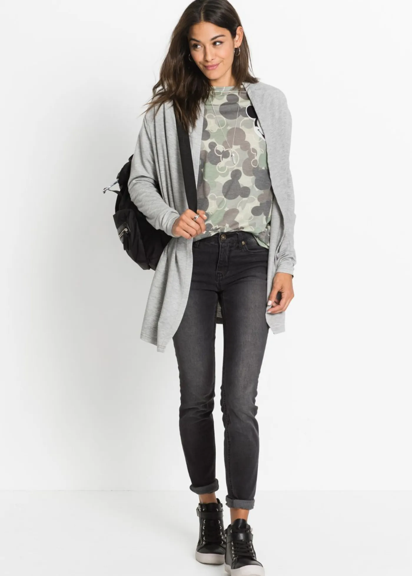 Mujer bonprix Disney Camiseta con bordado de Mickey Mouse