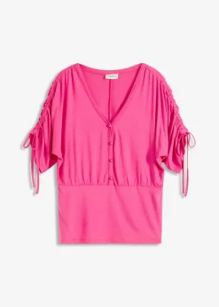 bonprix bonprix Camisetas>Camiseta con botones fucsia