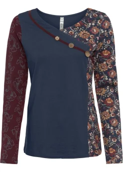 Mujer bonprix bonprix Camiseta con botones de viscosa sostenible