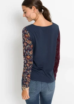 Mujer bonprix bonprix Camiseta con botones de viscosa sostenible