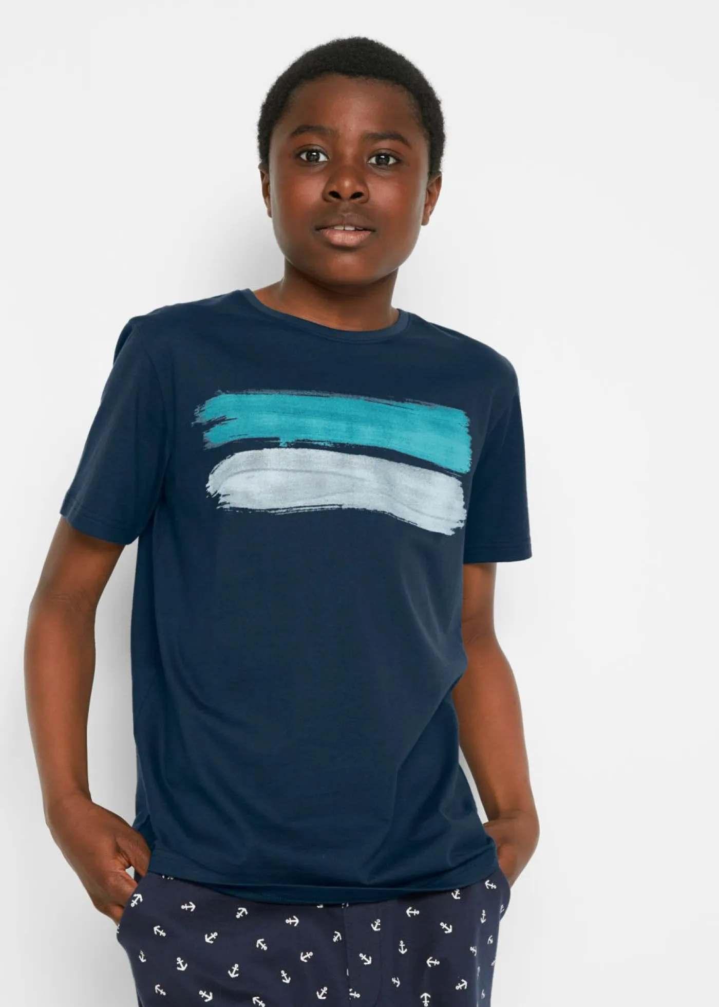 bonprix bonprix Ropa 9 A 16 Años·Camisetas>Camiseta con colores de moda Azul marino