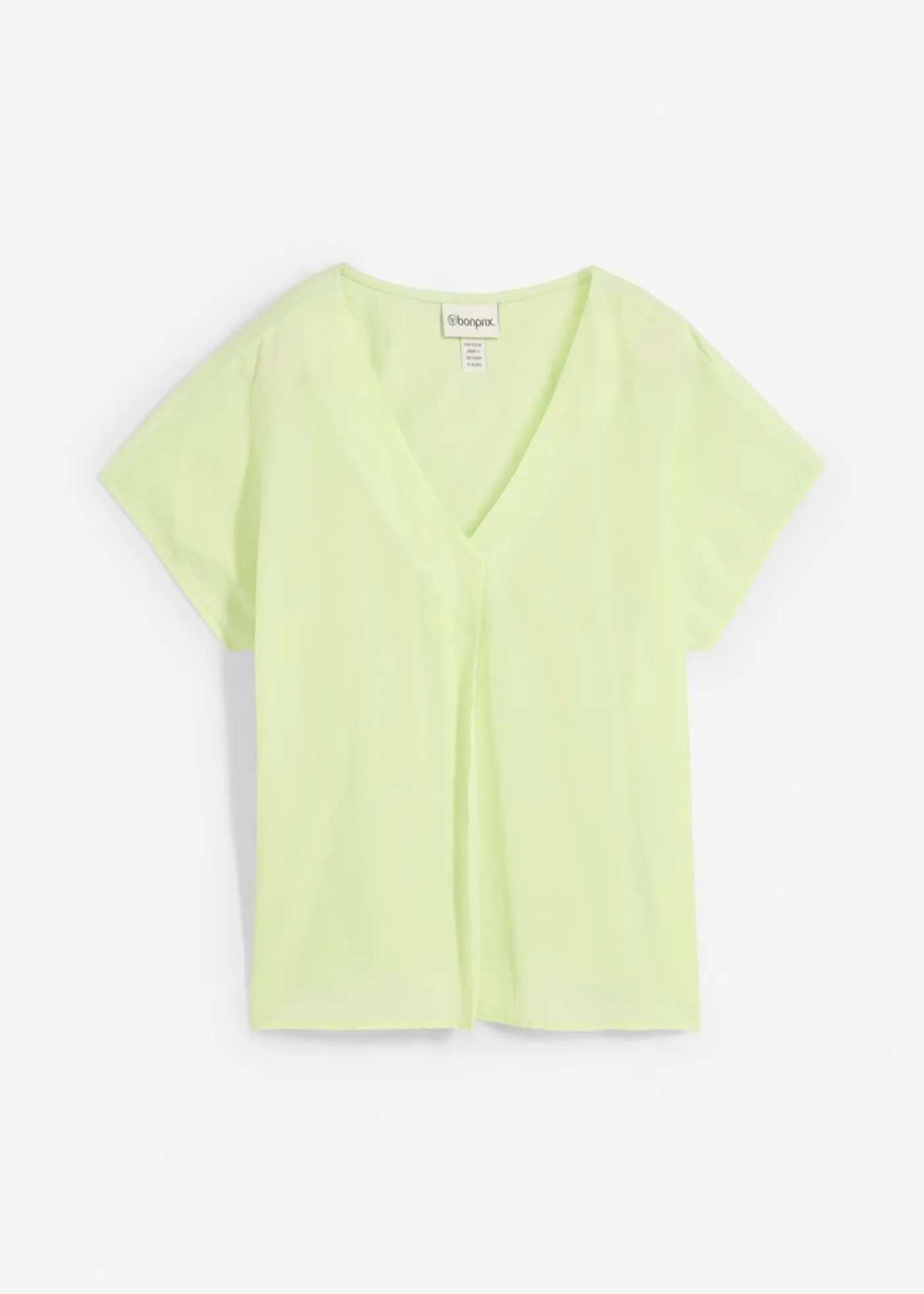 bonprix bonprix Premium|Camisetas>Camiseta con contenido de seda e inserto de tejido verde tiza