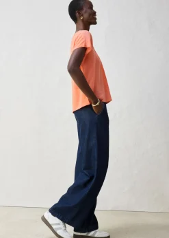 Mujer bonprix bonprix Camiseta con contenido de seda e inserto de tejido