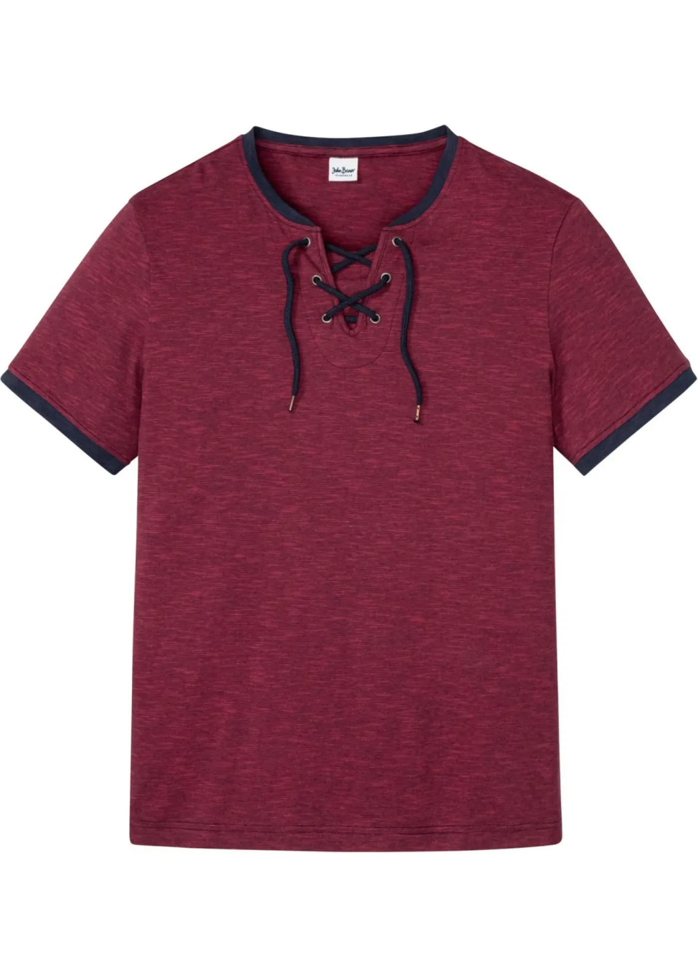 bonprix bonprix Camisetas Y Polos>Camiseta con cordones rojo oscuro/azul marino moteado