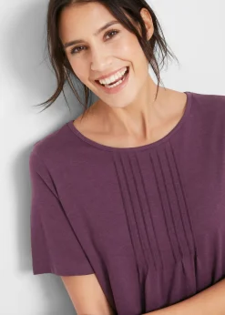 bonprix bonprix Camisetas>Camiseta con corte en A y manga corta Baya de saúco