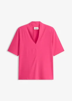 bonprix bonprix Camisetas|Novedades>Camiseta con cuello chimenea Pink lady