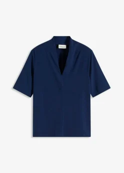 bonprix bonprix Camisetas|Novedades>Camiseta con cuello chimenea Azul marino