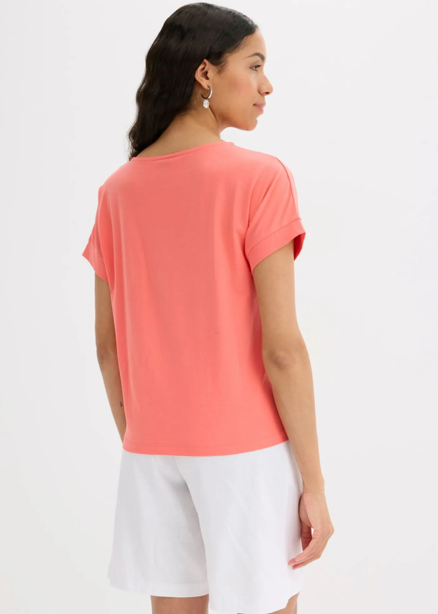 bonprix bonprix Camisetas>Camiseta con detalle de nudo Salmón claro