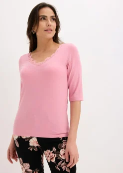 Mujer bonprix bonprix Camiseta con encaje
