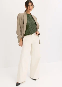 Mujer bonprix bonprix Camiseta con encaje calado