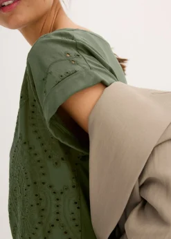 Mujer bonprix bonprix Camiseta con encaje calado