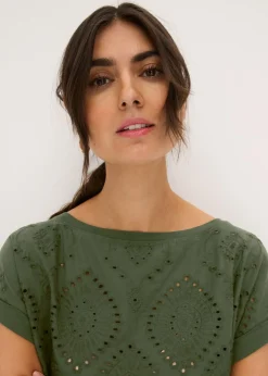 Mujer bonprix bonprix Camiseta con encaje calado