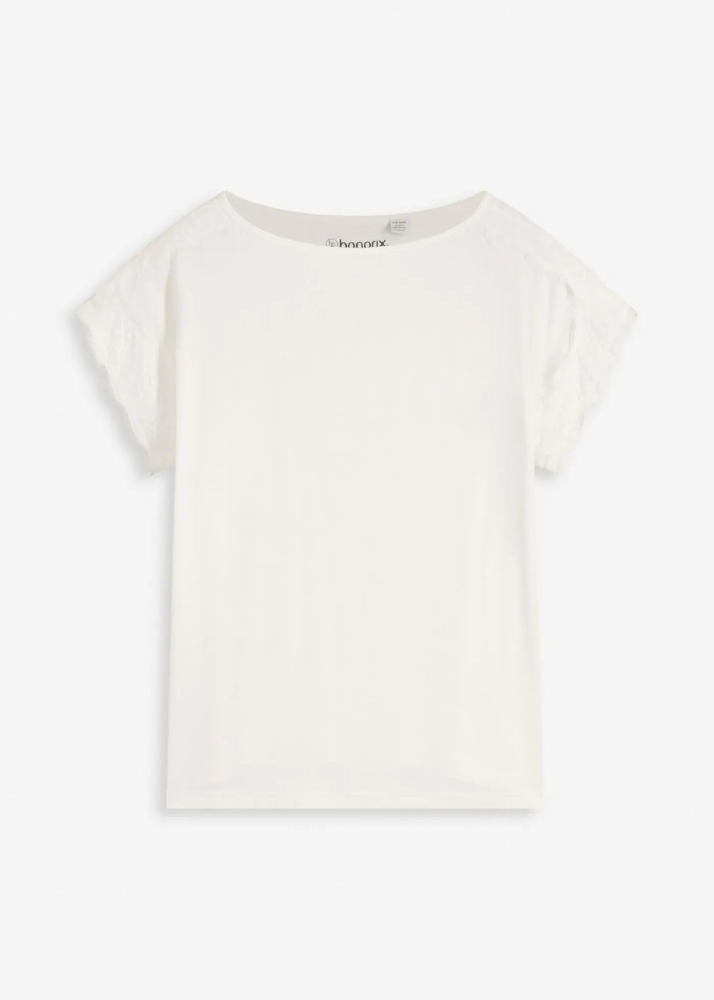 bonprix bonprix Camisetas>Camiseta con encaje de ganchillo Blanco lana