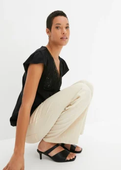 Mujer bonprix bonprix Camiseta con encaje en el escote