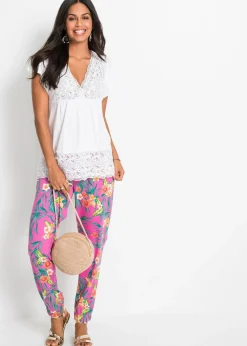 Mujer bonprix bonprix Camiseta con encaje en el escote