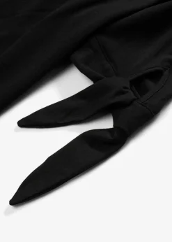 bonprix bonprix Camisetas|Novedades>Camiseta con escote bañera y detalle de lazo Negro