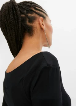 Mujer bonprix bonprix Camiseta con escote bañera en mezcla de viscosa