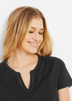 Mujer bonprix bonprix Camiseta con escote decorativo