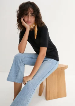 Mujer bonprix bonprix Camiseta con escote en U y media manga