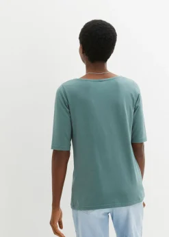 Mujer bonprix bonprix Camiseta con escote en U y media manga