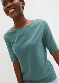 Mujer bonprix bonprix Camiseta con escote en U y media manga