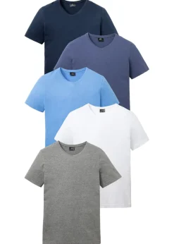 Hombre bonprix bonprix Camiseta con escote en V (5 unidades)