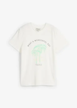 bonprix bonprix Camisetas>Camiseta con estampado blanco lana-azul mentol