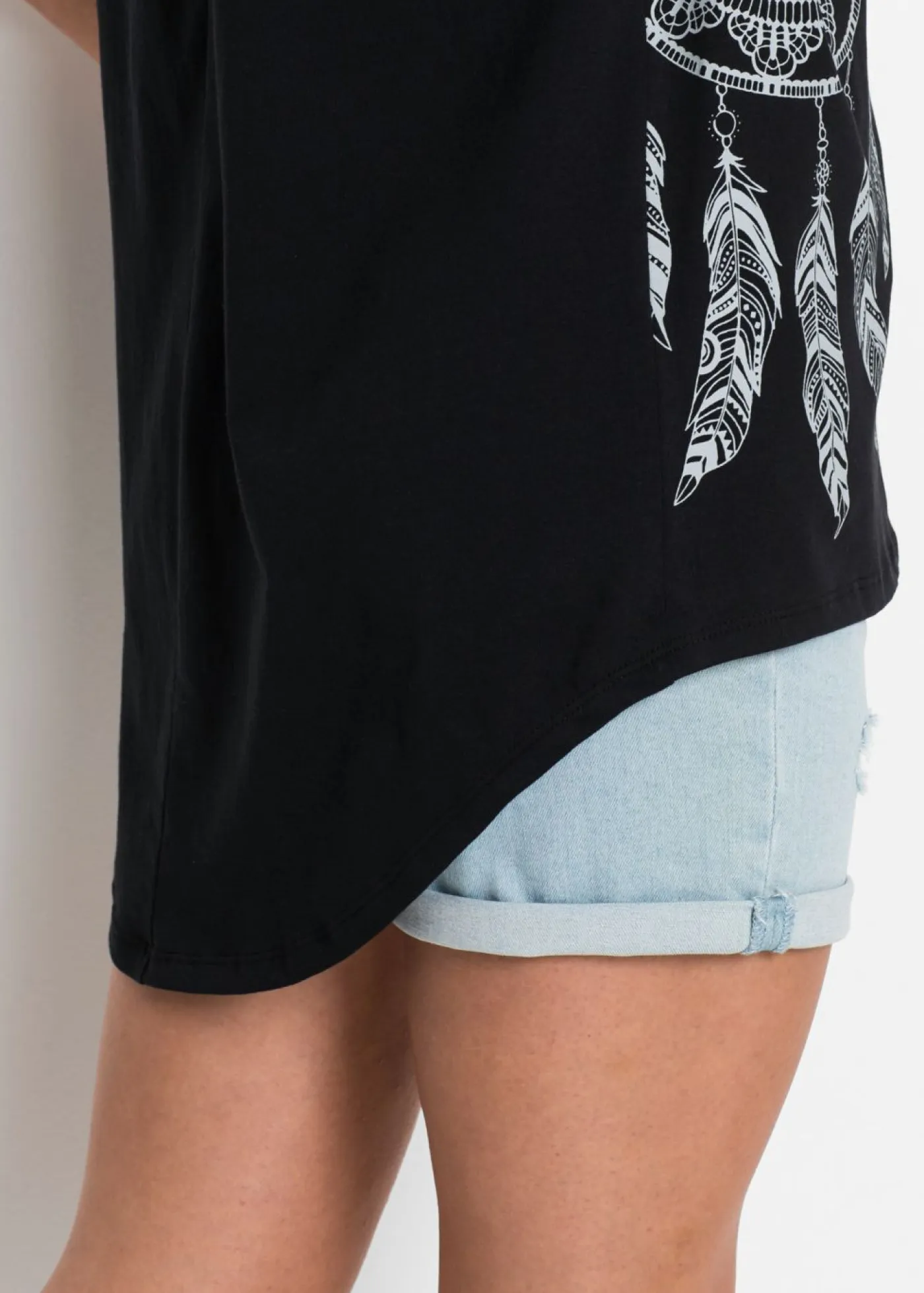 bonprix bonprix Camisetas>Camiseta con estampado Negro-acero atrapasueños