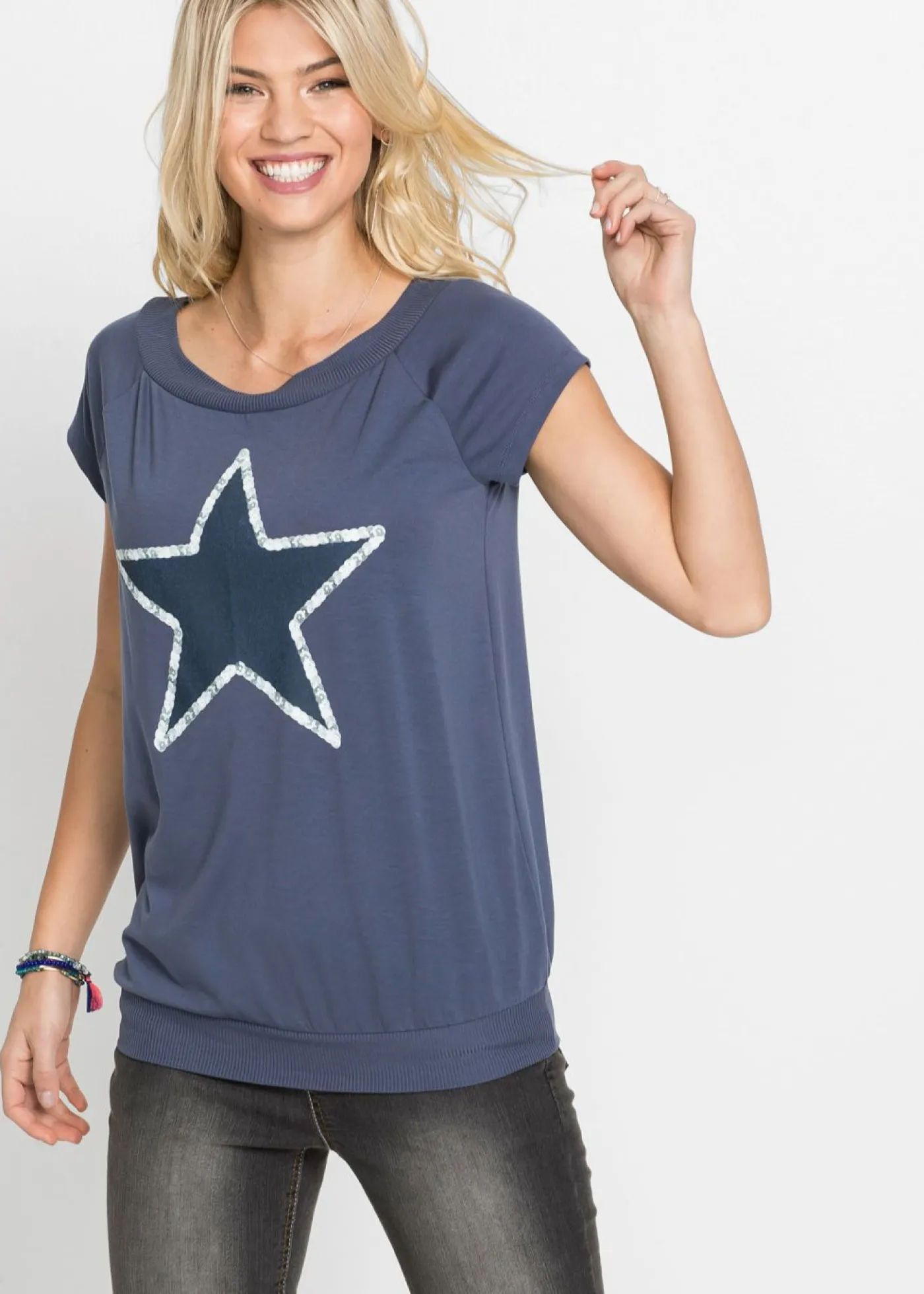 Mujer bonprix bonprix Camiseta con estampado de estrellas