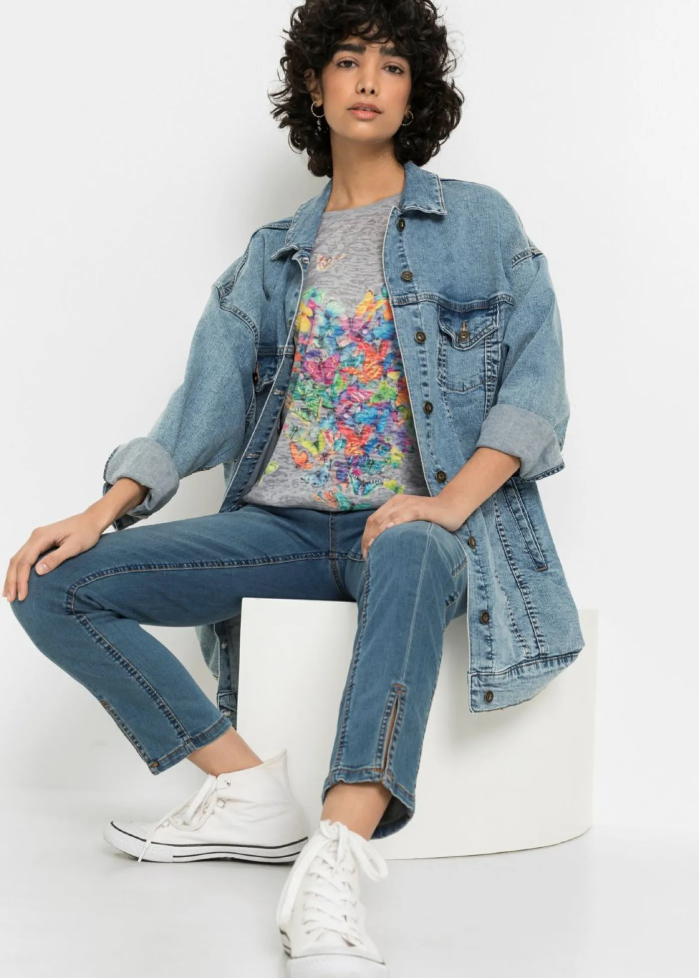 Mujer bonprix bonprix Camiseta con estampado de mariposa