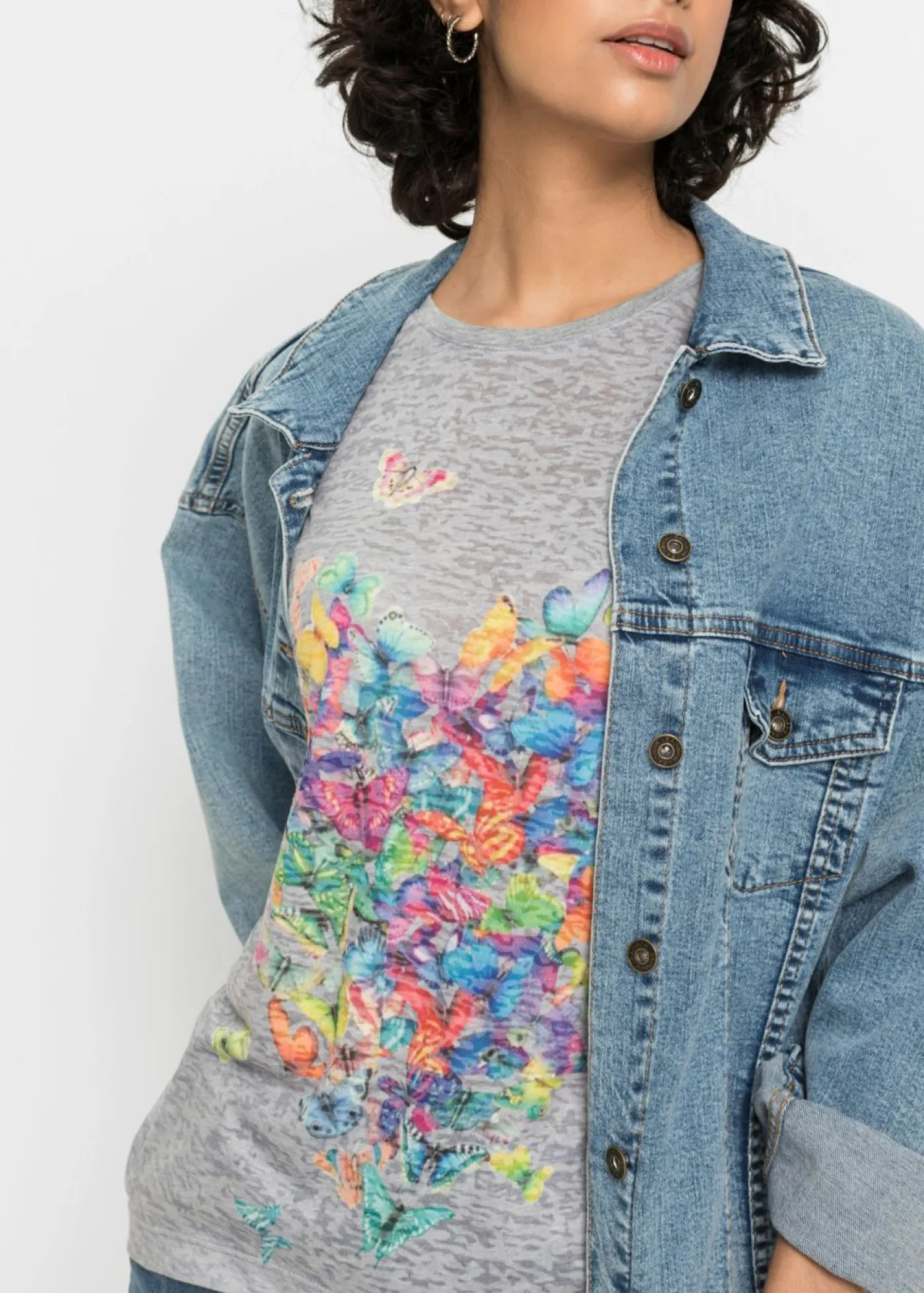 Mujer bonprix bonprix Camiseta con estampado de mariposa