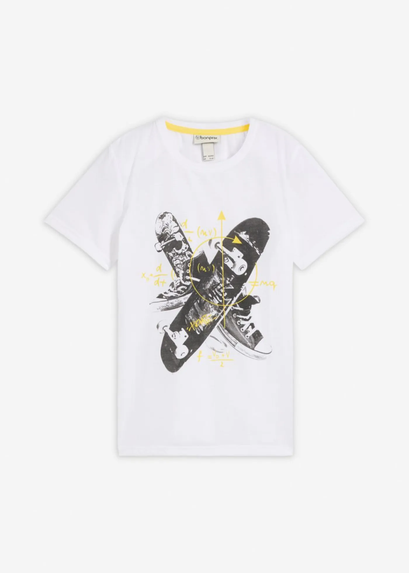 bonprix bonprix Ropa 9 A 16 Años·Camisetas>Camiseta con estampado skater Blanco estampado