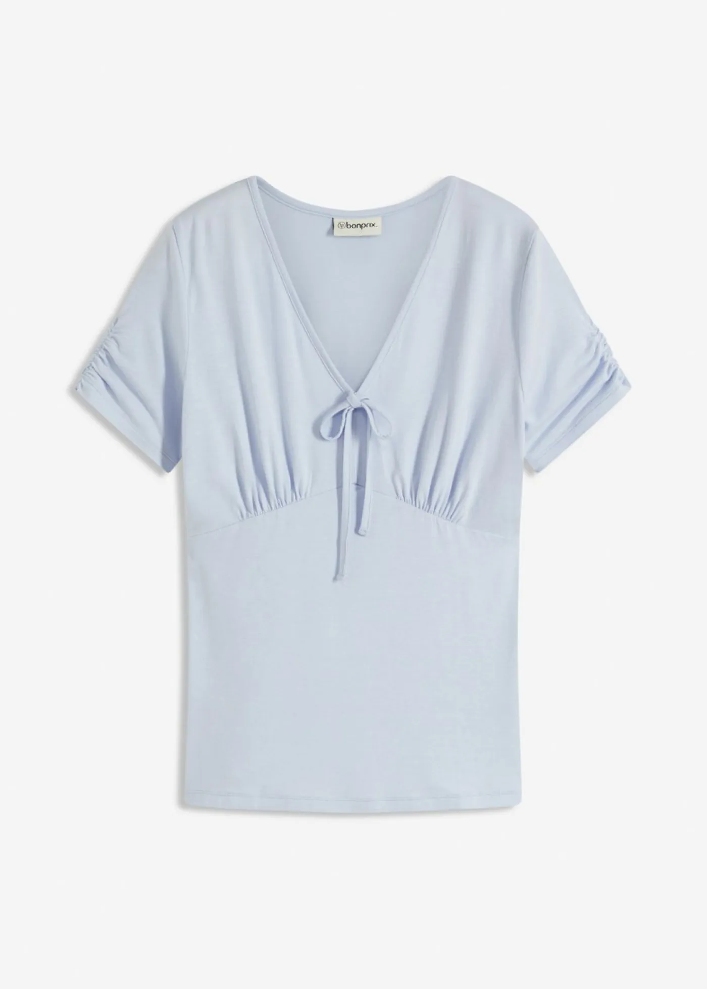 bonprix bonprix Camisetas>Camiseta con fruncido azul pálido