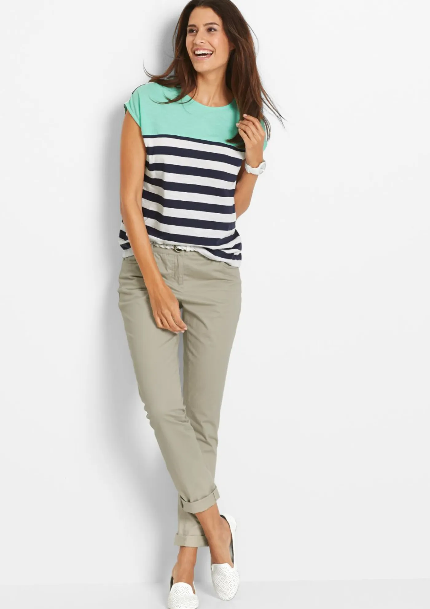 Mujer bonprix bonprix Camiseta con hilo flameado y manga corta